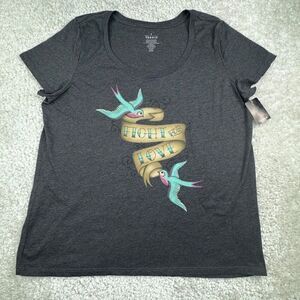 Torrid Grey Fight For Love Scoop Tee T-Shirt 2X NEW
